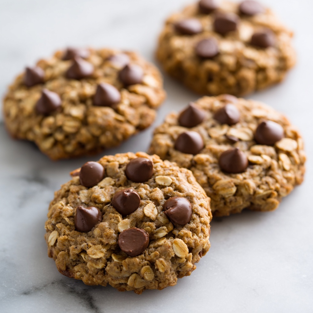 Healthy Banana Oat Cookies with Dark Chocolate Recipe - Recipe Image
