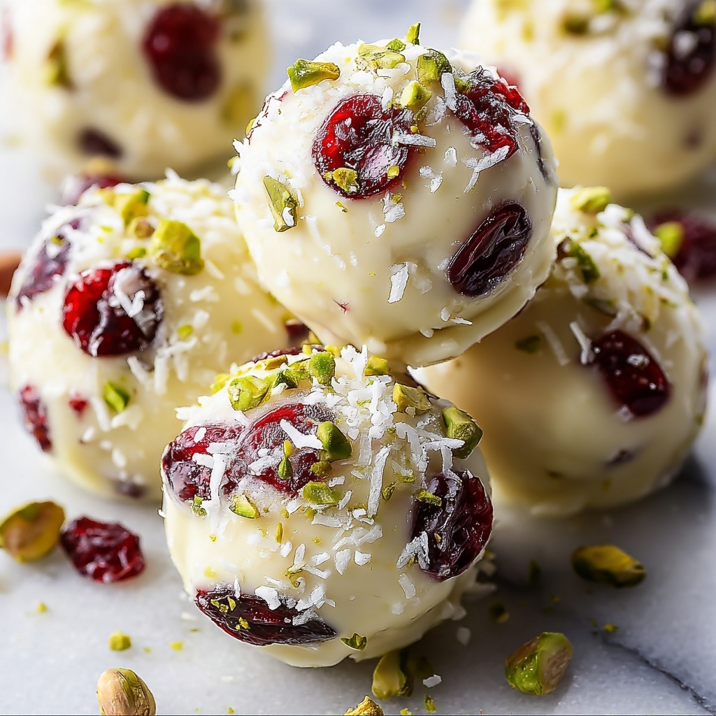 Cranberry Pistachio White Chocolate Truffles Recipe - Recipe Image