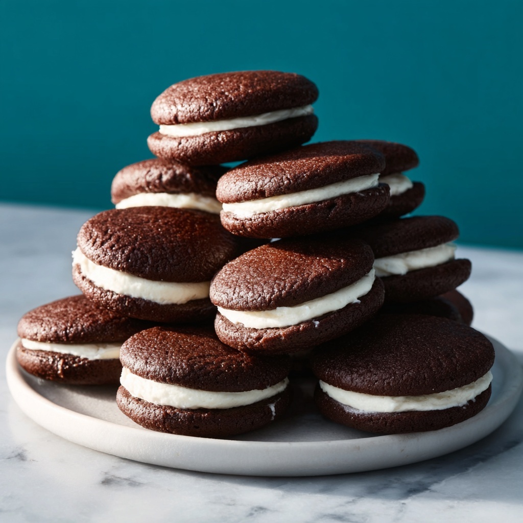Chocolate Whoopie Pies with Marshmallow Filling Recipe - Recipe Image