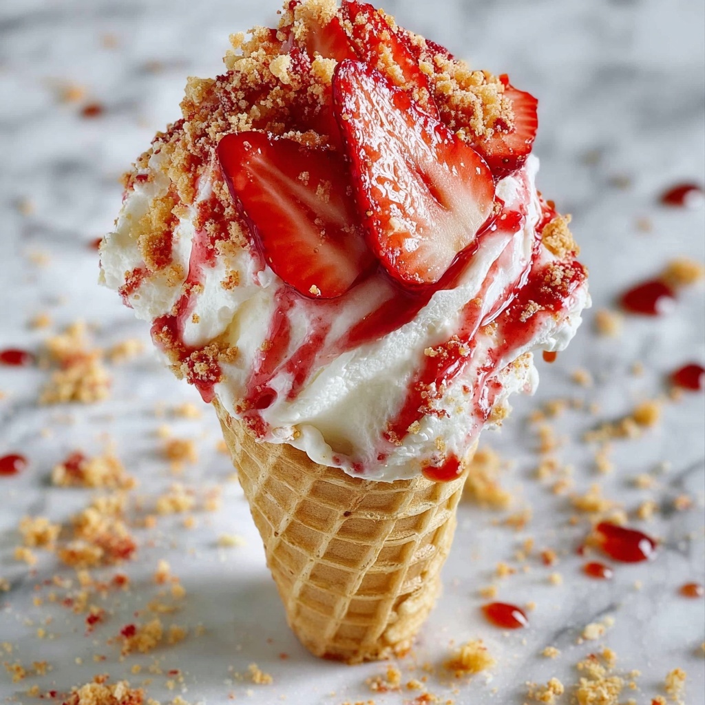 Strawberry Crunch Cheesecake Cones Recipe - Recipe Image