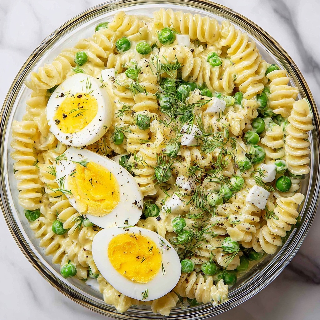 Creamy Pasta Salad with Hard-Boiled Eggs Recipe - Recipe Image