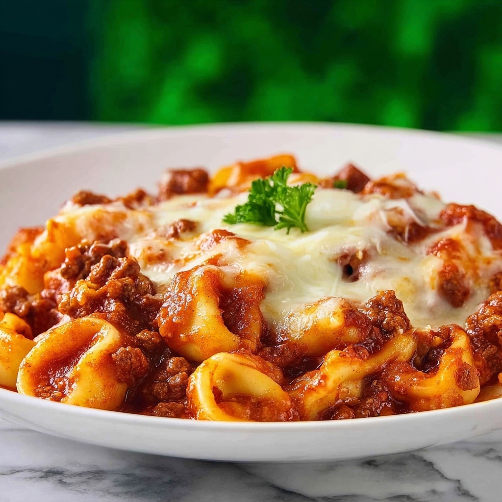 Cheesy Beef Tortellini Enchilada Casserole Recipe - Recipe Image
