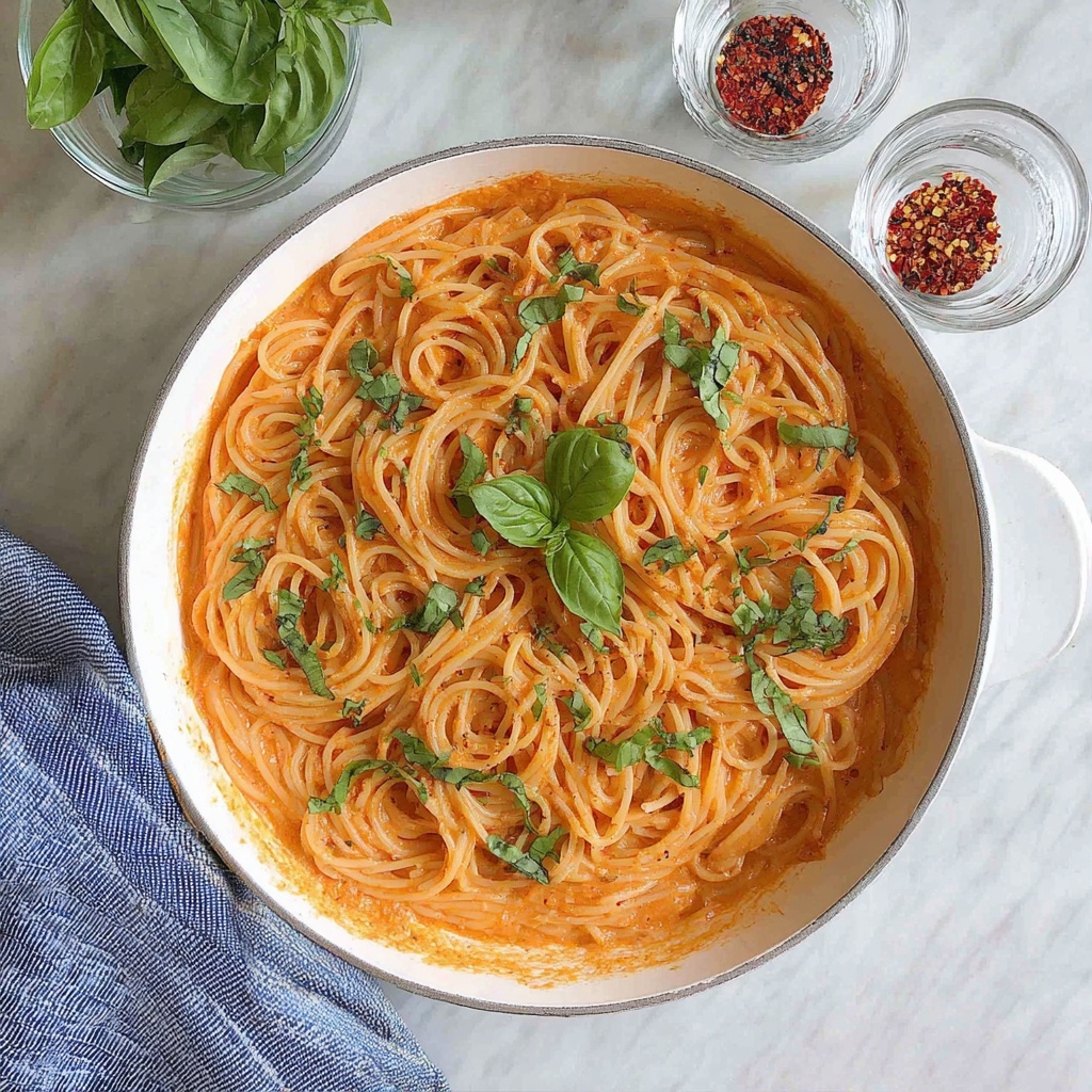 Creamy Roasted Red Pepper Pasta Recipe - Recipe Image
