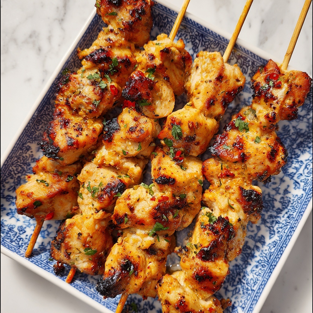 Oven-Baked Chicken Skewers with Bell Peppers and Onions Recipe - Recipe Image