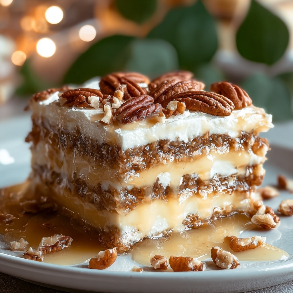 Southern Charm Pecan Pie Lasagna Recipe - Recipe Image