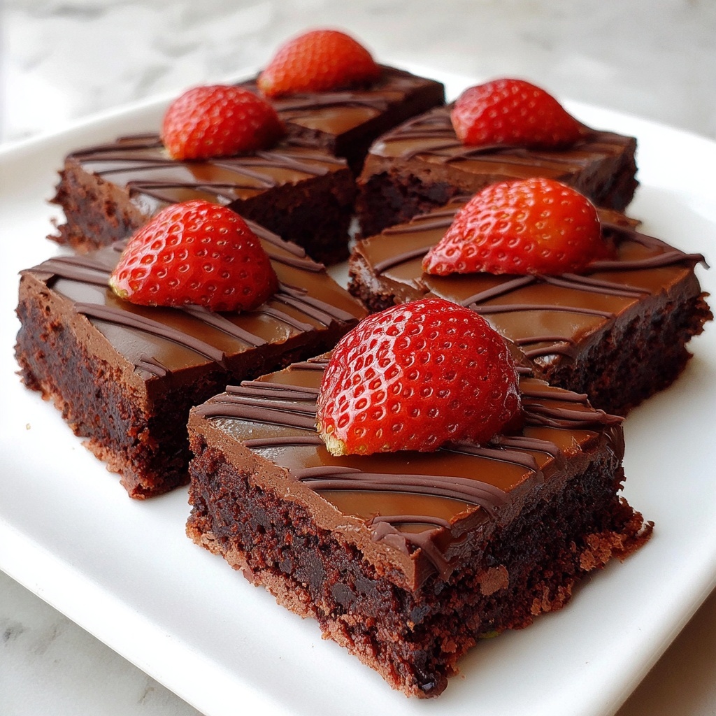 Chocolate-Covered Strawberry Brownies Recipe - Recipe Image