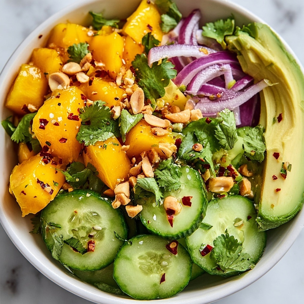 Mango Salad with Sweet Chilli Lime Dressing Recipe - Recipe Image