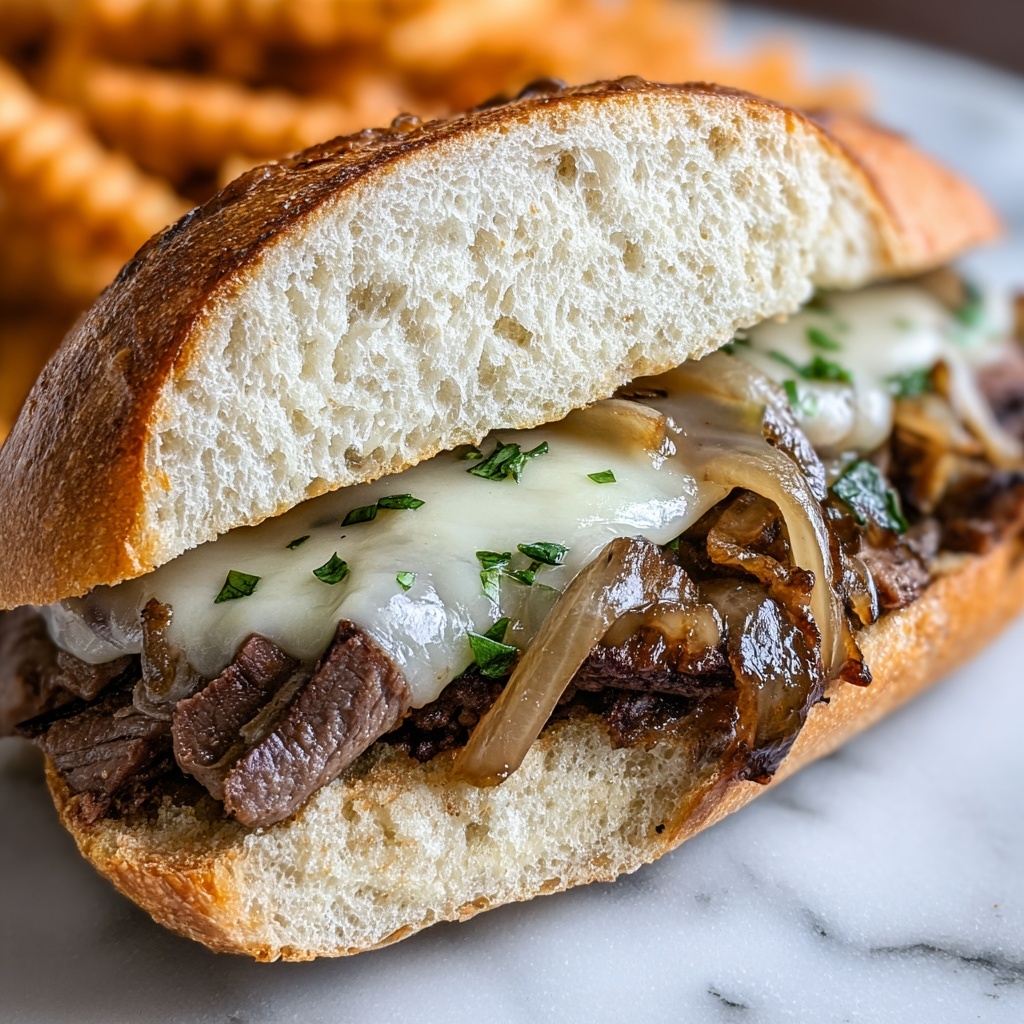 Steak Sandwich with Herb Butter, Caramelized Onions, and Havarti Recipe - Recipe Image