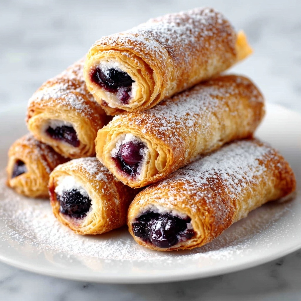 Crispy Blueberry Cream Cheese Rolls Recipe - Recipe Image