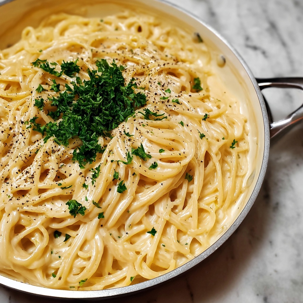 Creamy Garlic Parmesan Spaghetti Recipe - Recipe Image