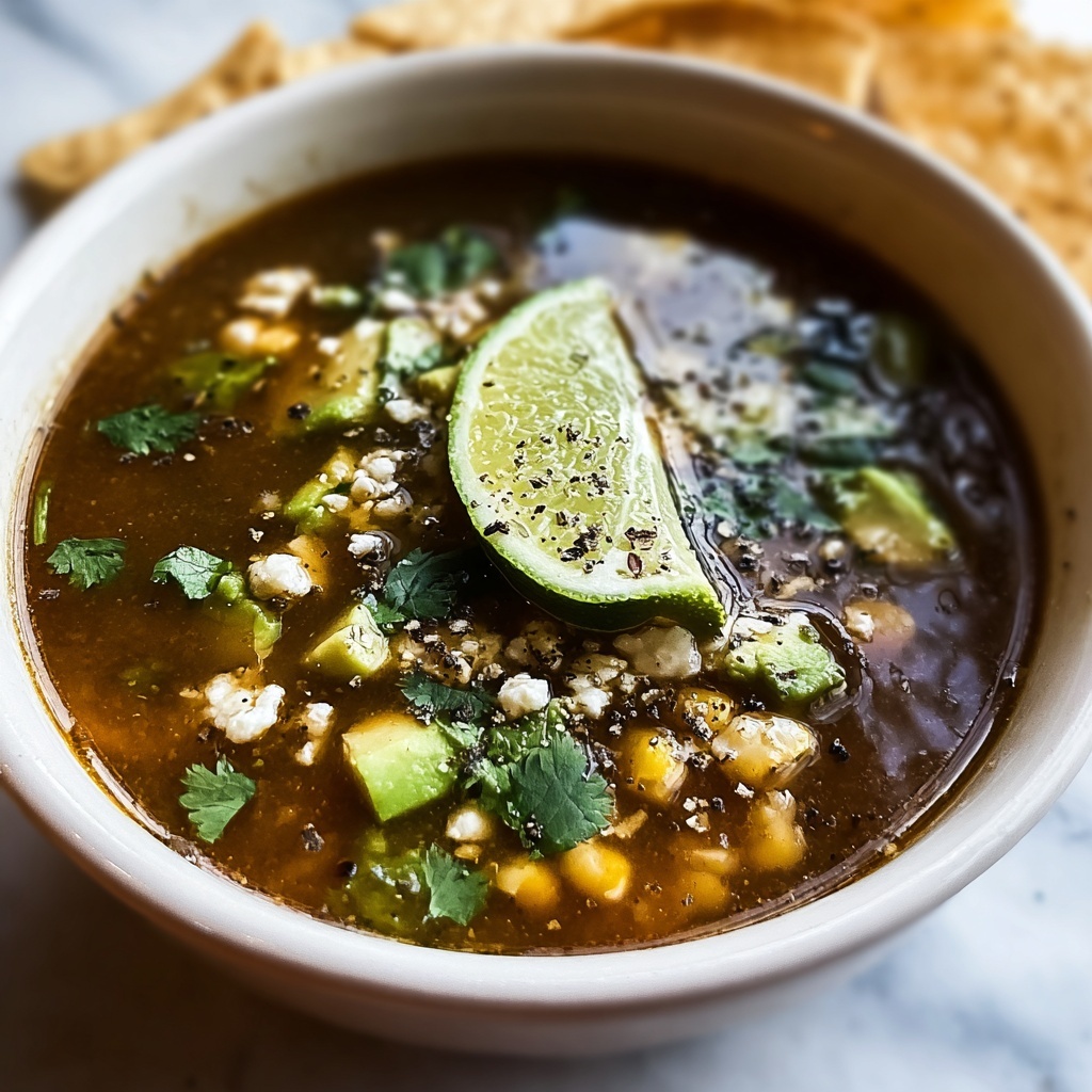 Flavorful Salsa Verde Tortilla Soup Recipe - Recipe Image