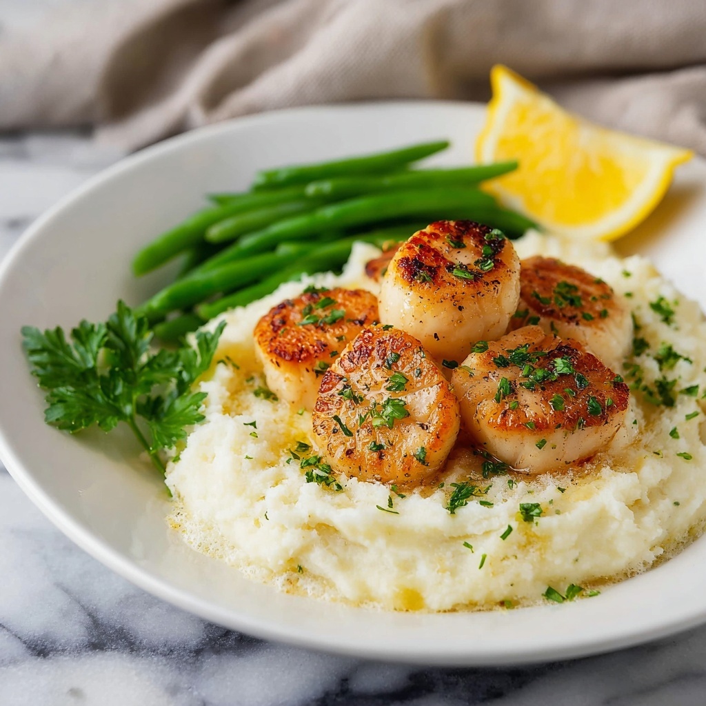 Pan-Seared Scallops with Mashed Potatoes Recipe - Recipe Image