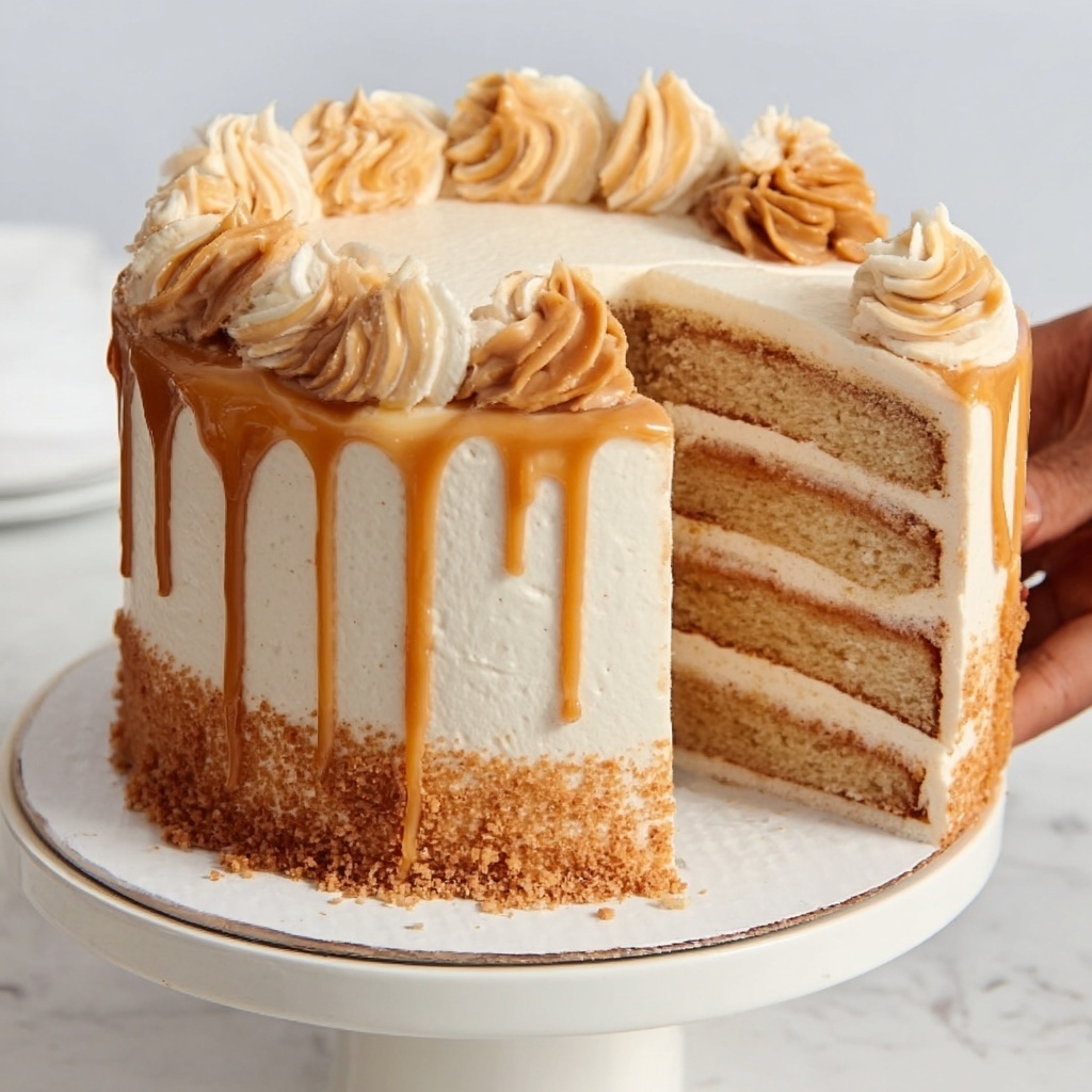 Banana Cake with Salted Caramel Frosting Recipe - Recipe Image