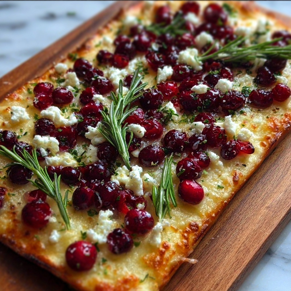 Roasted Cranberry and Goat Cheese Flatbread Recipe - Recipe Image