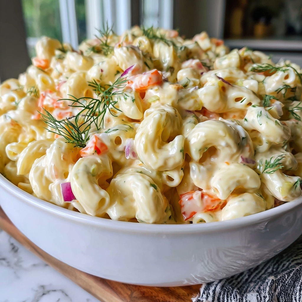 Classic Macaroni Salad with a Twist (Add Avocado + Dill) Recipe - Recipe Image