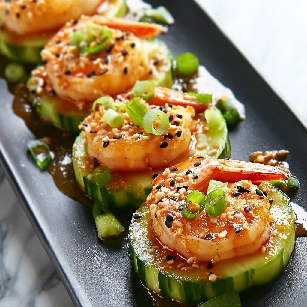 Spicy Shrimp Cucumber Sushi Boats Recipe - Recipe Image
