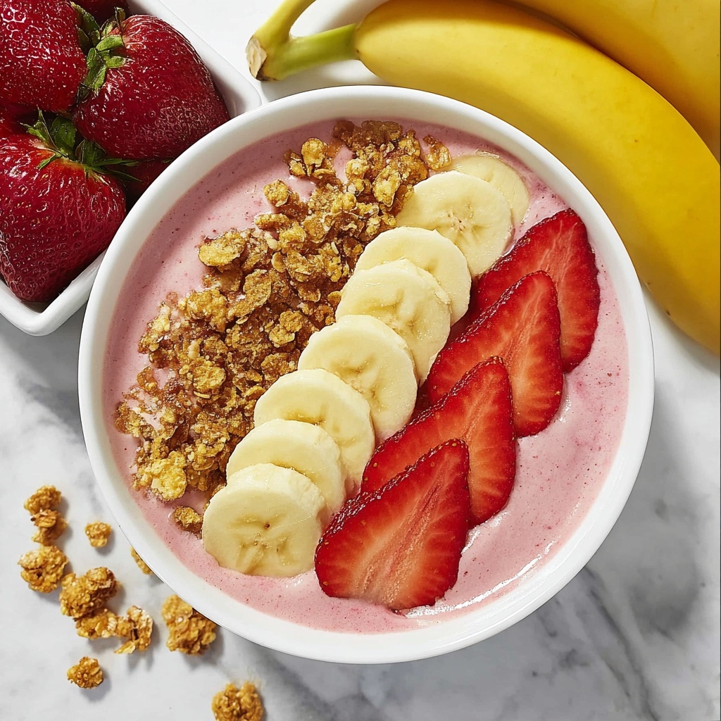 Strawberry Banana Smoothie Bowl Recipe - Recipe Image