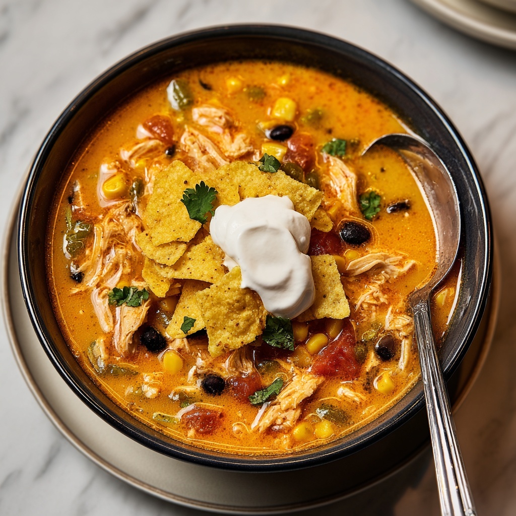 Easy Chicken Taco Soup Recipe - Recipe Image