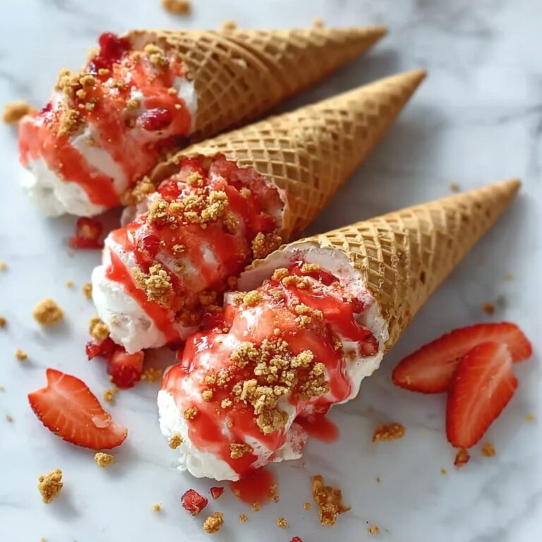 Strawberry Crunch Cheesecake Cones Recipe