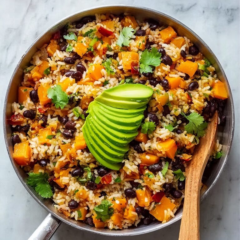 Southwest Sweet Potato Black Bean & Rice Skillet Recipe