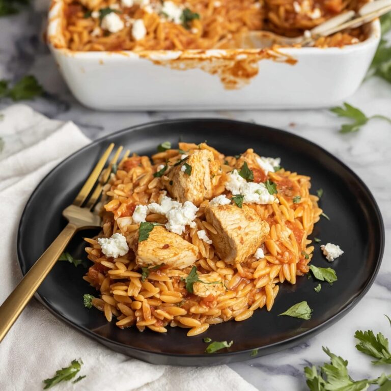 Greek Chicken Orzo Bake Recipe