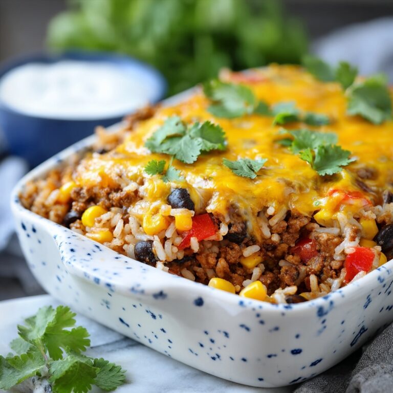 Beef Enchilada Casserole with Rice Recipe