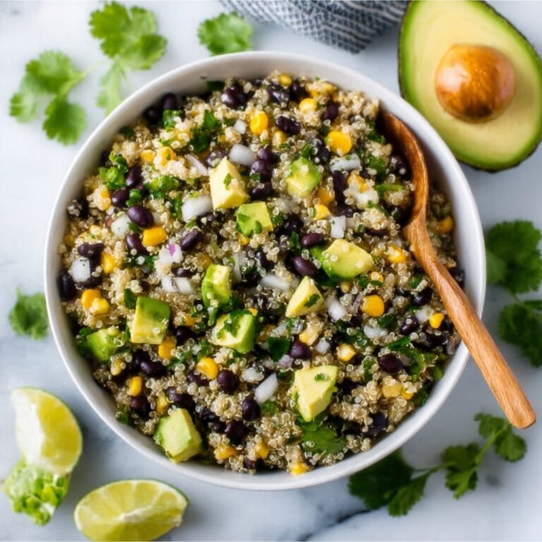 Black Bean Quinoa Bowl with Guacamole and Veggies Recipe