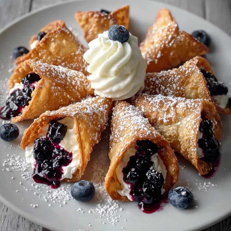 Deep-Fried Blueberry Cheesecake Wontons Recipe