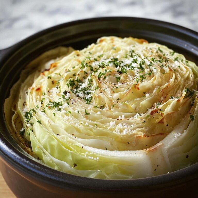 Creamy Slow Cooker Garlic Parmesan Cabbage Recipe
