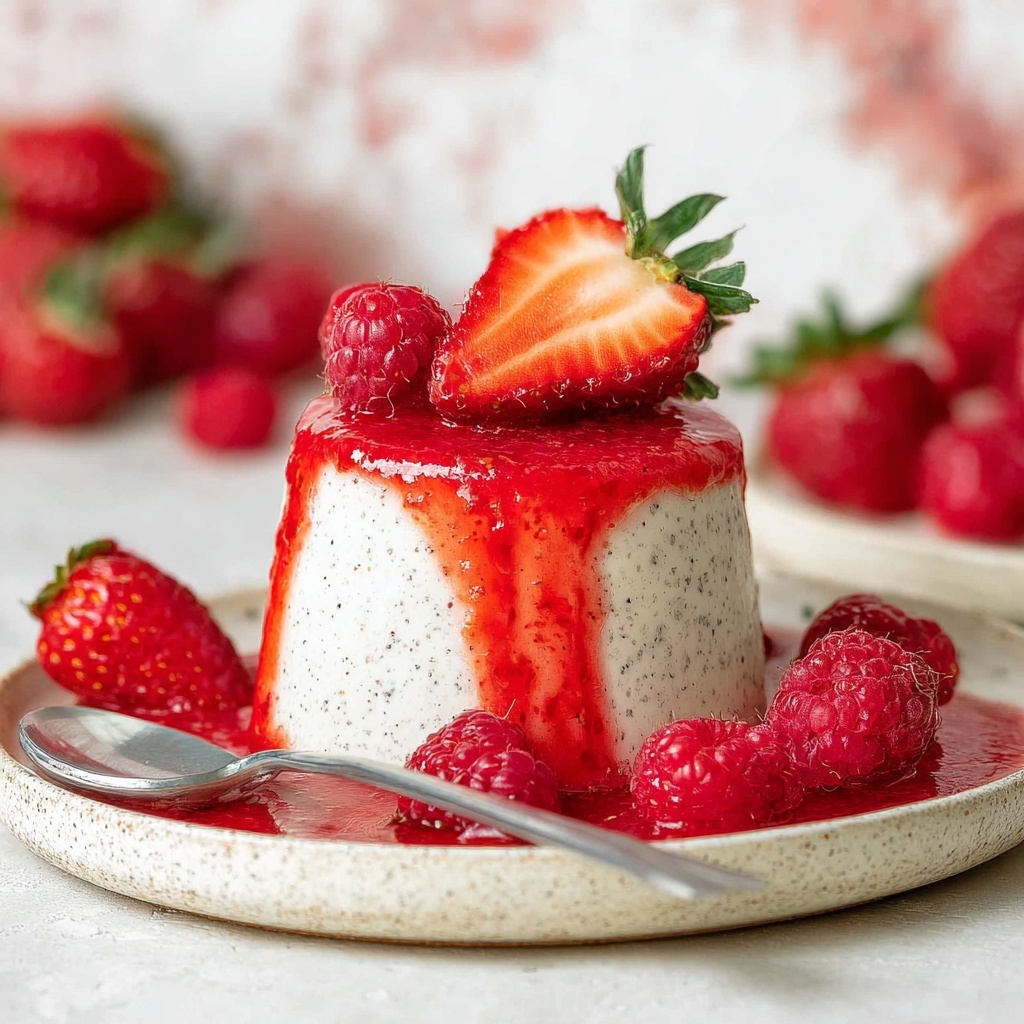 Vegan Panna Cotta with Strawberry Coulis Recipe - Recipe Image