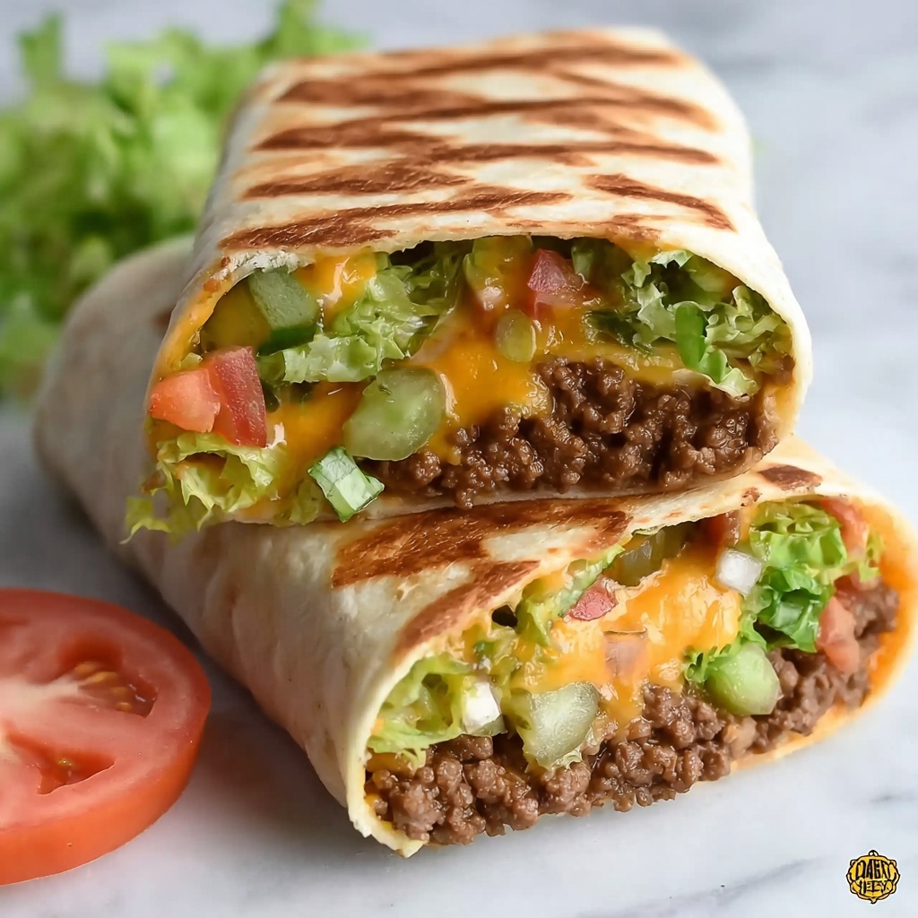 Grilled Cheeseburger Wraps Recipe - Recipe Image