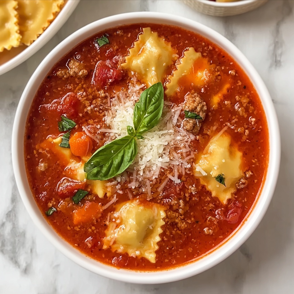 One Pot Sausage Ravioli Soup Recipe - Recipe Image