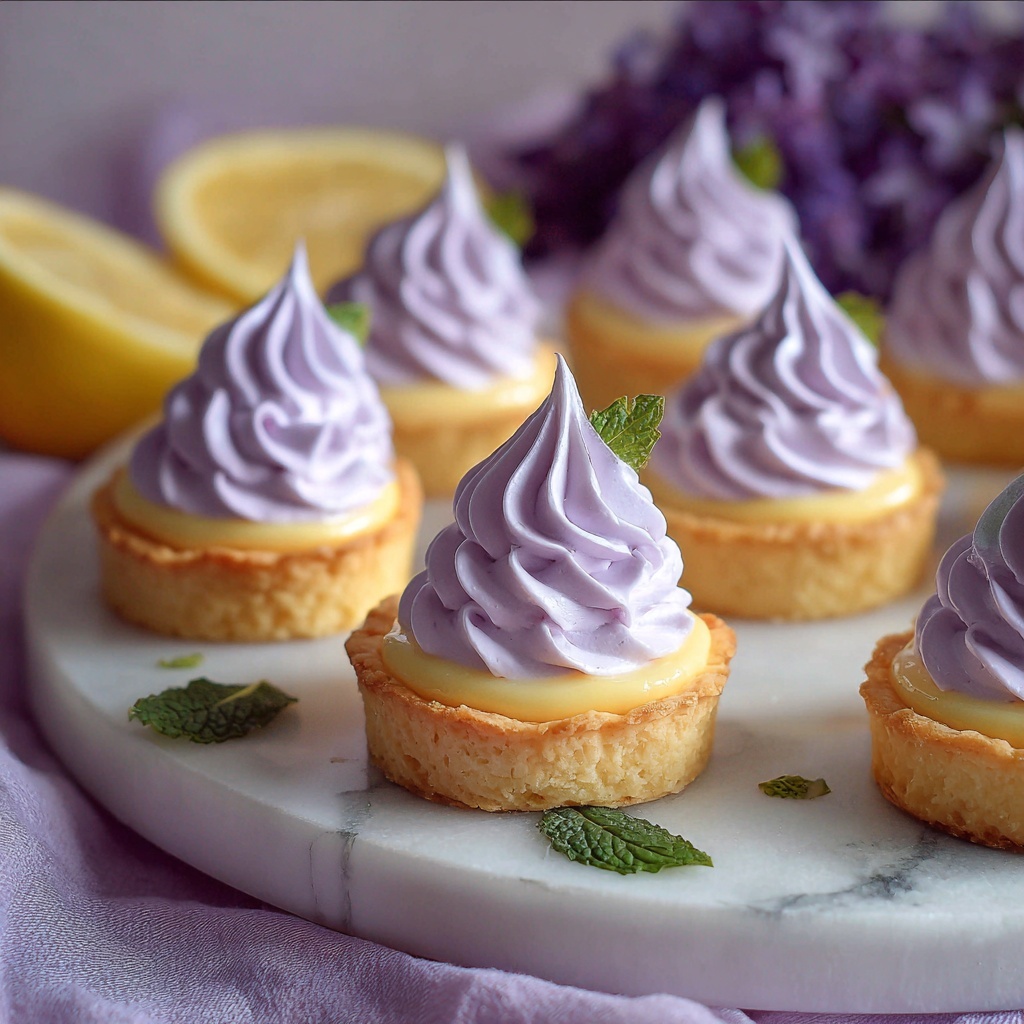 Mini Lemon Tart with Lilac Meringue Recipe - Recipe Image