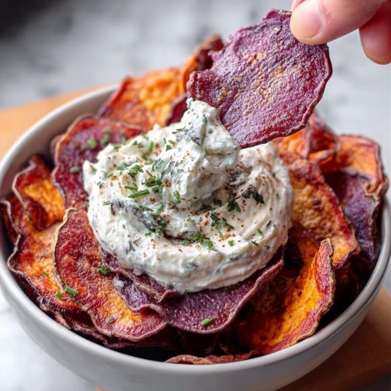 Roasted Beet Chips with Whipped Feta Dip Recipe