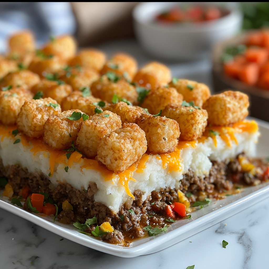 Shepherd’s Pie Tater Tot Casserole Recipe - Recipe Image