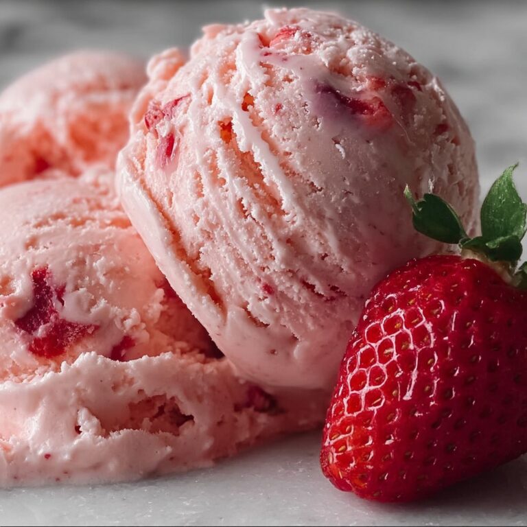 Creamy Strawberry Ice Cream with Fresh Chunks Recipe