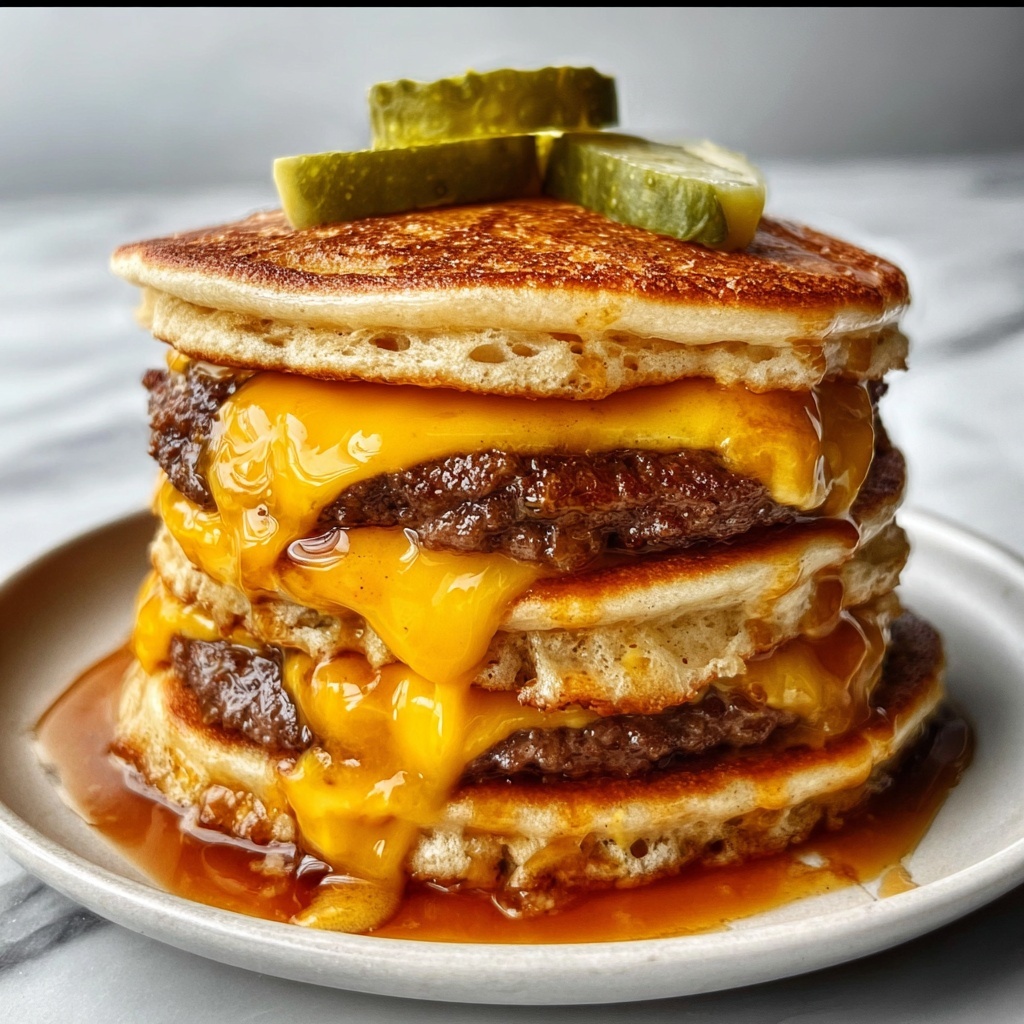 Truffle Butter Cheeseburger Pancake Sliders Recipe - Recipe Image