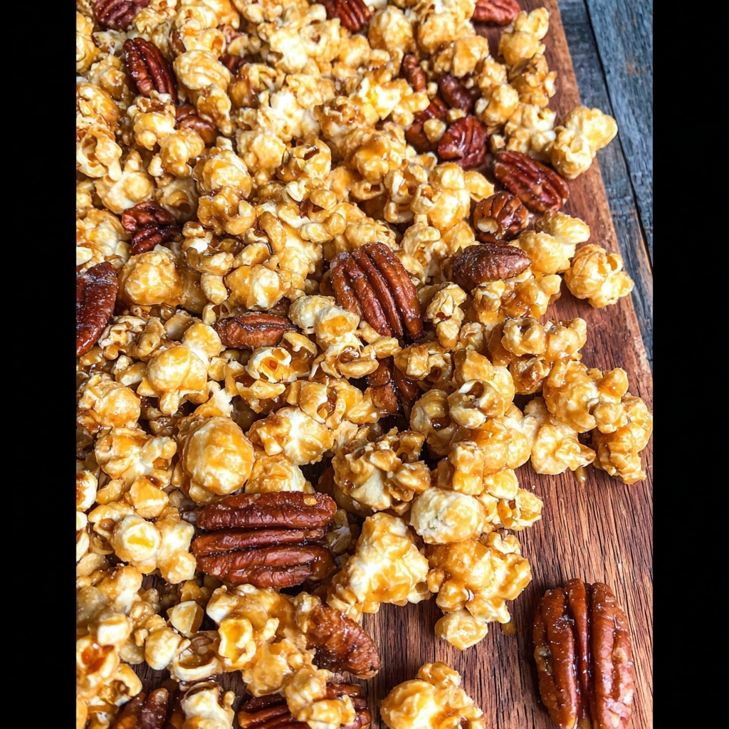 Praline Popcorn with Pecans Recipe - Recipe Image