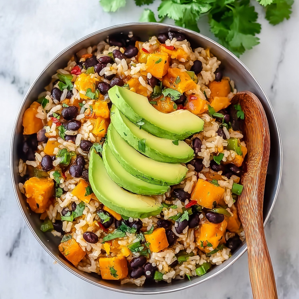Southwest Sweet Potato Black Bean & Rice Skillet Recipe - Recipe Image