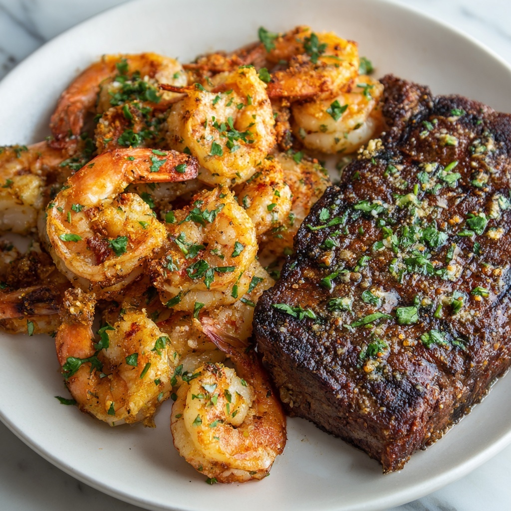 Garlic Butter Grilled Steak and Shrimp Recipe - Recipe Image