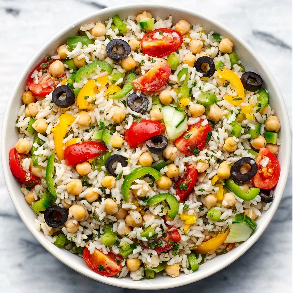 Mediterranean Rice Salad with Feta and Fresh Vegetables Recipe - Recipe Image