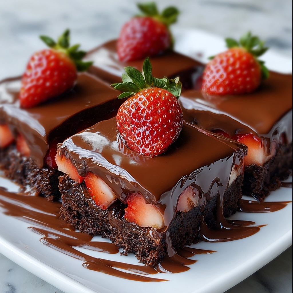 Chocolate Covered Strawberry Brownies Recipe - Recipe Image