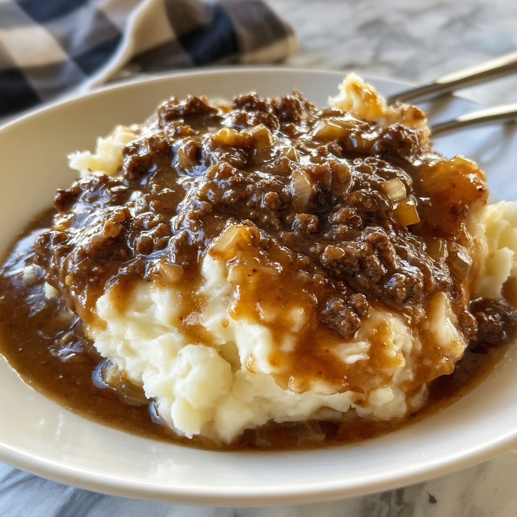 Ground Beef Gravy with Mashed Potatoes Recipe - Recipe Image