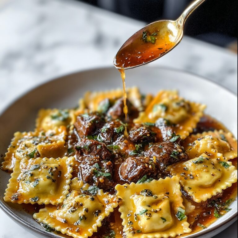 One-Skillet Garlic Butter Steak & Cheese Ravioli Recipe
