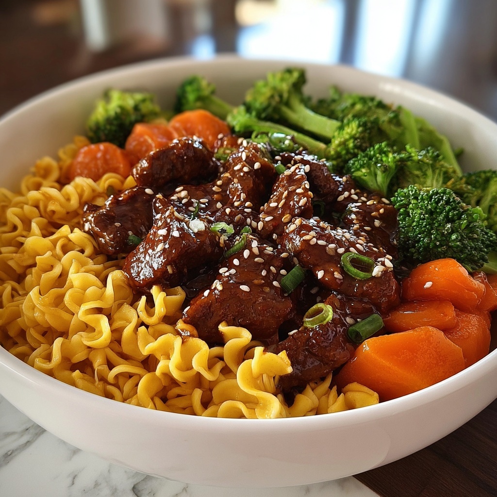 Mongolian Beef Stir-Fry with Ramen Recipe - Recipe Image