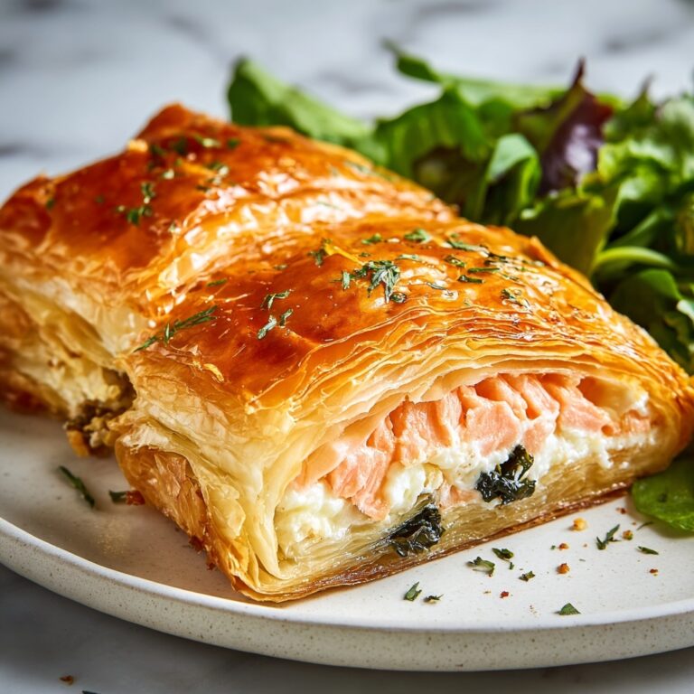 Salmon Wellington with Spinach and Herb Cream Cheese Filling Recipe