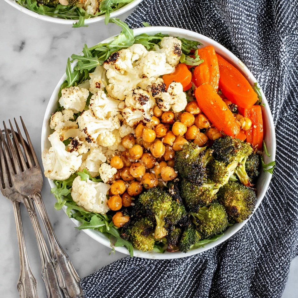 Roasted Veggie Rice Bowls with Tahini Balsamic Dressing Recipe - Recipe Image