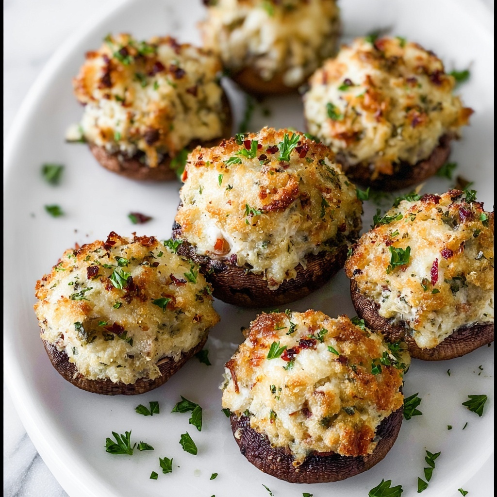 Crab Stuffed Mushrooms Recipe - Recipe Image