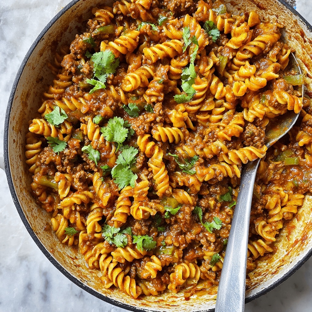 One-Pot Cheesy Taco Pasta Recipe - Recipe Image