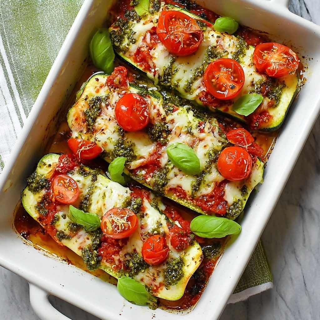 Caprese Stuffed Zucchini Boats Recipe - Recipe Image